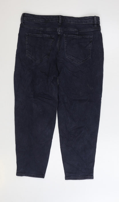 Womens UK Size 14 Marks and Spencer Regular Fit Mom Blue Jeans