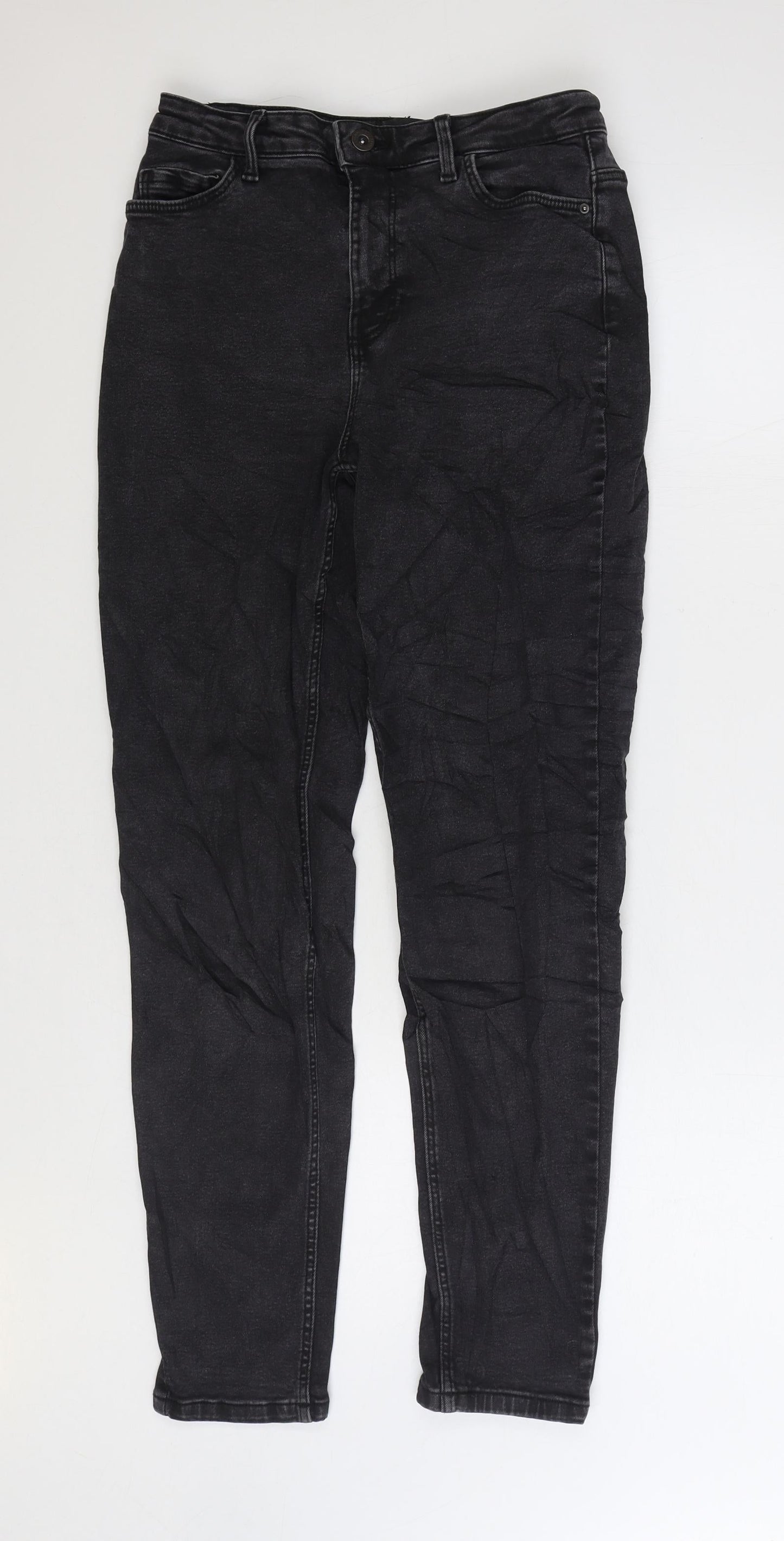 Womens UK Size M Pieces Regular Fit Skinny Black Jeans