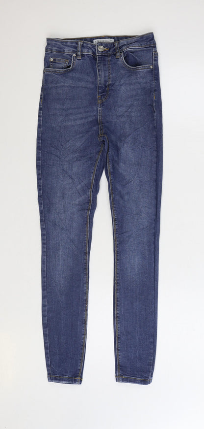 Denim & Co. Womens Blue Cotton Skinny Jeans Size 8 L27 in Regular Zip