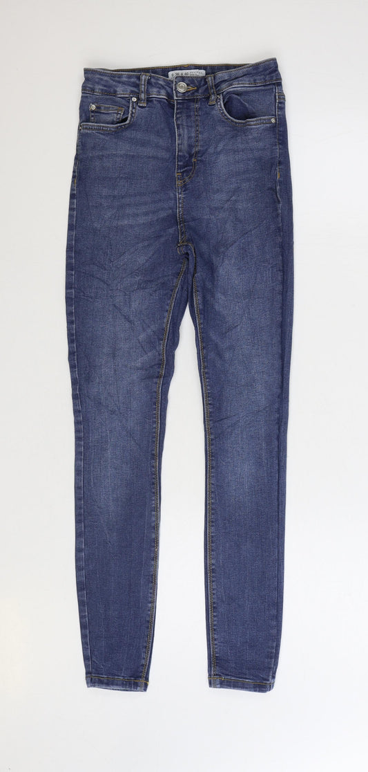 Denim & Co. Womens Blue Cotton Skinny Jeans Size 8 L27 in Regular Zip