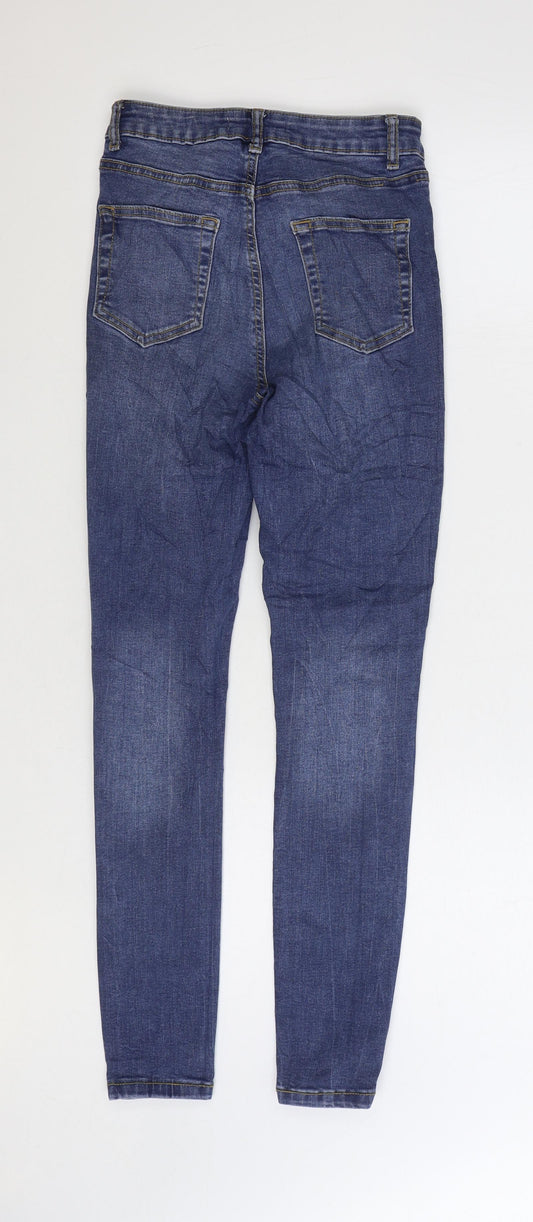 Denim & Co. Womens Blue Cotton Skinny Jeans Size 8 L27 in Regular Zip