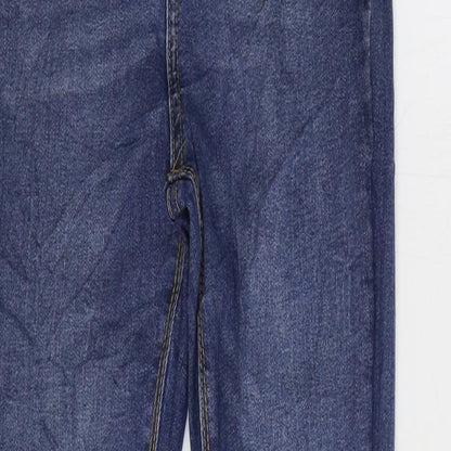 Denim & Co. Womens Blue Cotton Skinny Jeans Size 8 L27 in Regular Zip