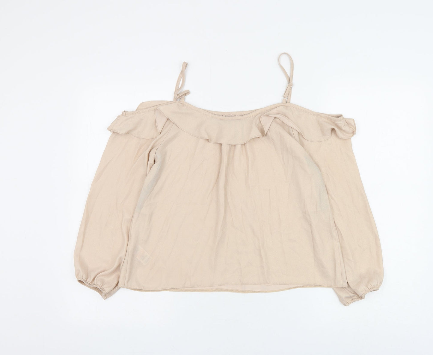 Womens UK Size 8 Dorothy Perkins Beige Basic Blouse