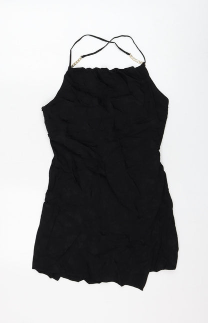 Zara Womens Black Floral Viscose Shift Size XS Square Neck Pullover