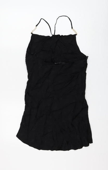 Zara Womens Black Floral Viscose Shift Size XS Square Neck Pullover