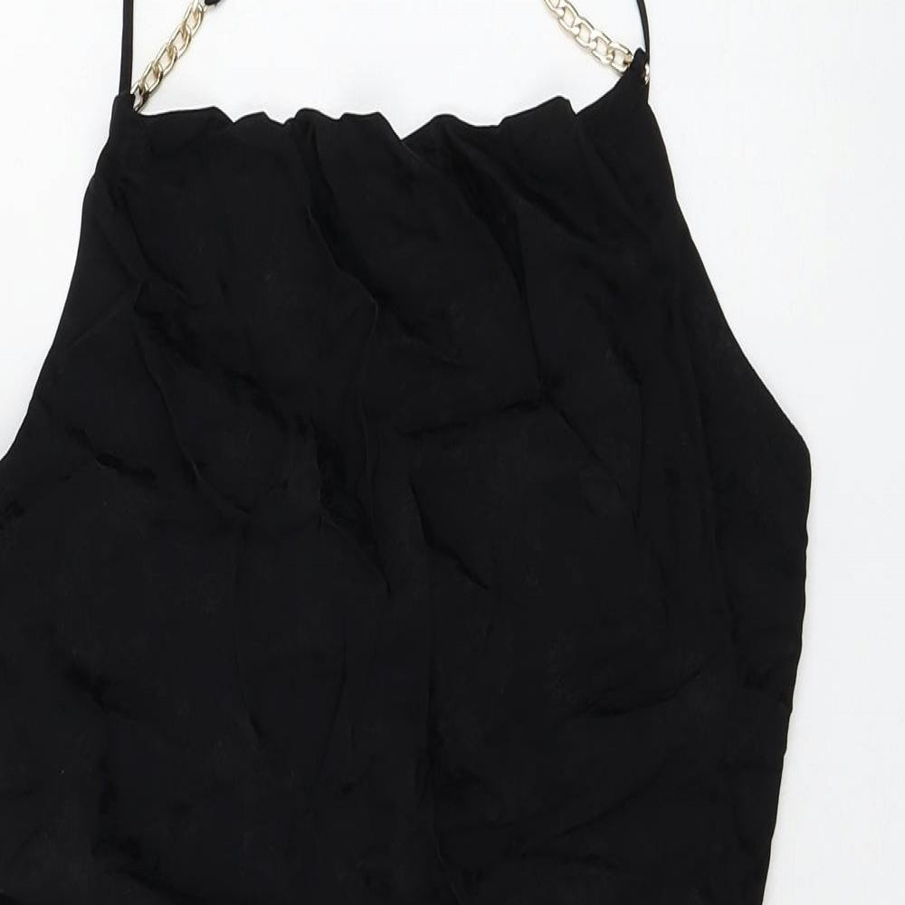 Zara Womens Black Floral Viscose Shift Size XS Square Neck Pullover