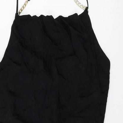Zara Womens Black Floral Viscose Shift Size XS Square Neck Pullover