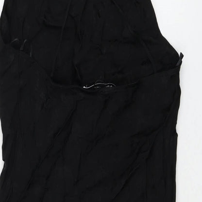 Zara Womens Black Floral Viscose Shift Size XS Square Neck Pullover