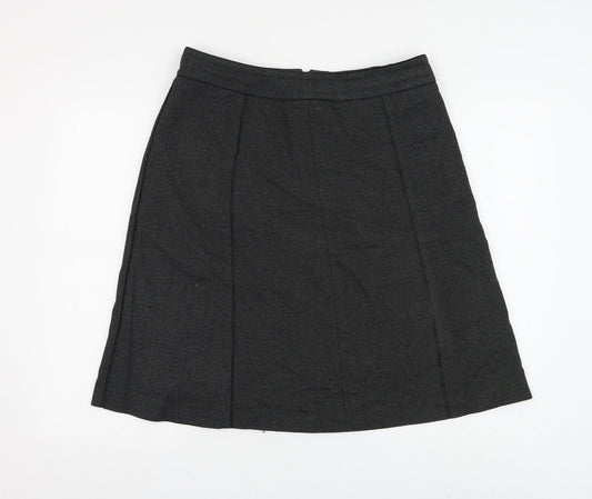 Ann Taylor Womens Green Polyester A-Line Skirt Size 8 Zip