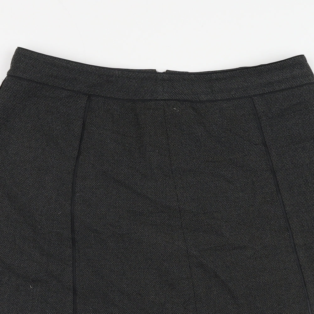 Ann Taylor Womens Green Polyester A-Line Skirt Size 8 Zip