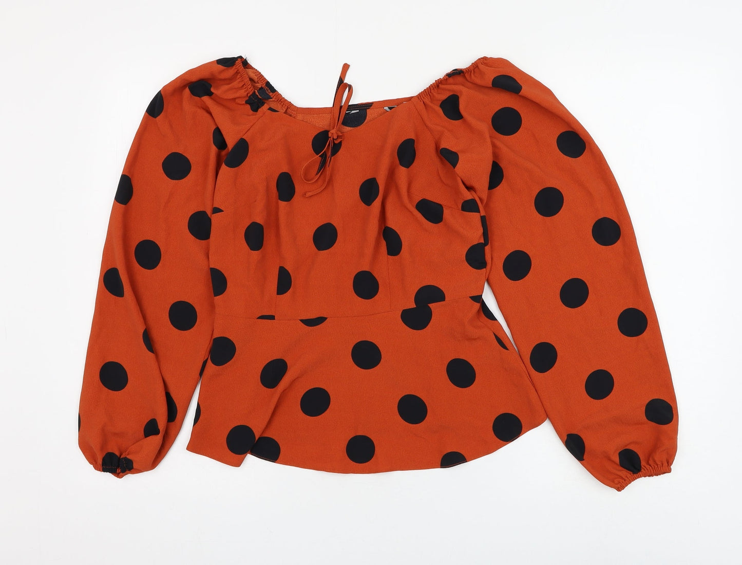 Womens UK Size 8 Preworn Orange Basic Blouse