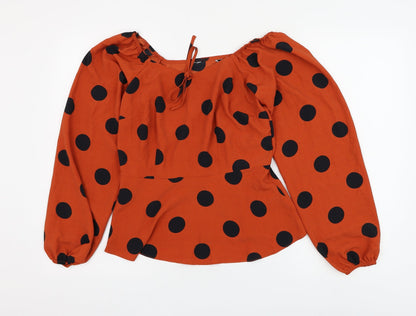 Womens UK Size 8 Preworn Orange Basic Blouse