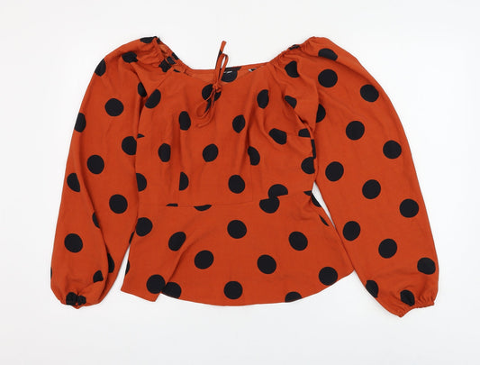 Womens UK Size 8 Preworn Orange Basic Blouse