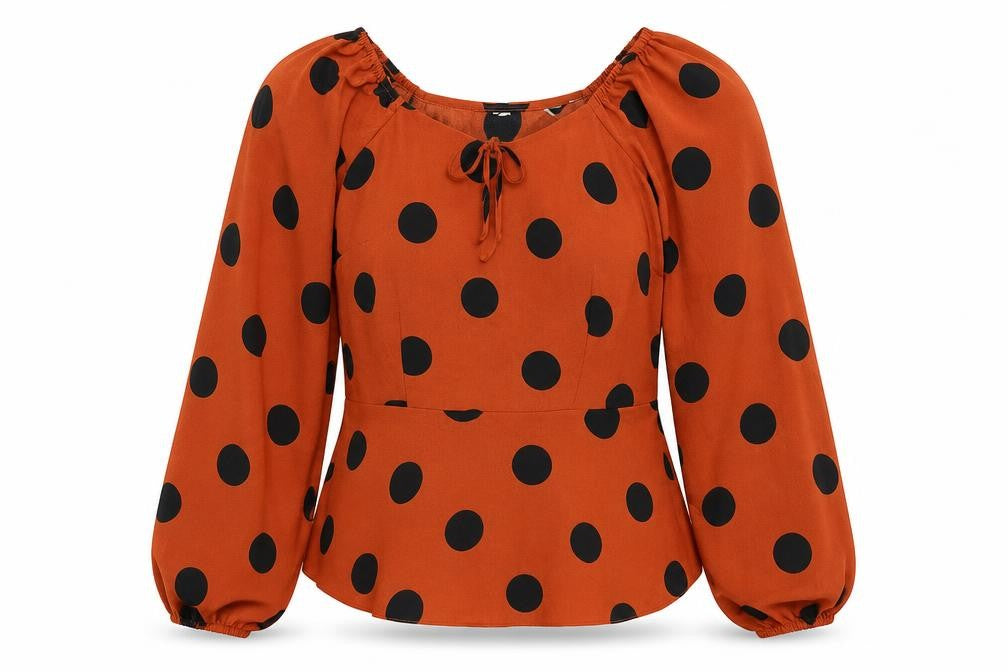 Womens UK Size 8 Preworn Orange Basic Blouse