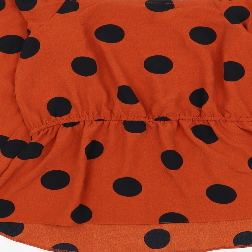 Womens UK Size 8 Preworn Orange Basic Blouse