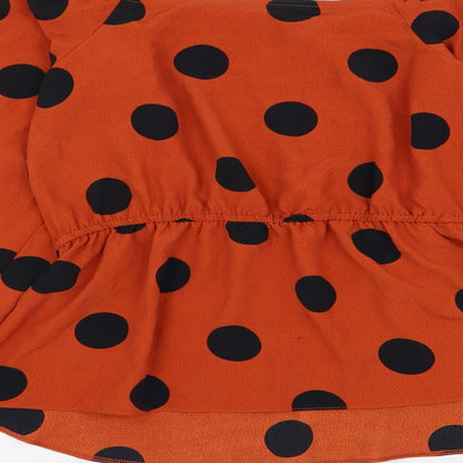 Womens UK Size 8 Preworn Orange Basic Blouse