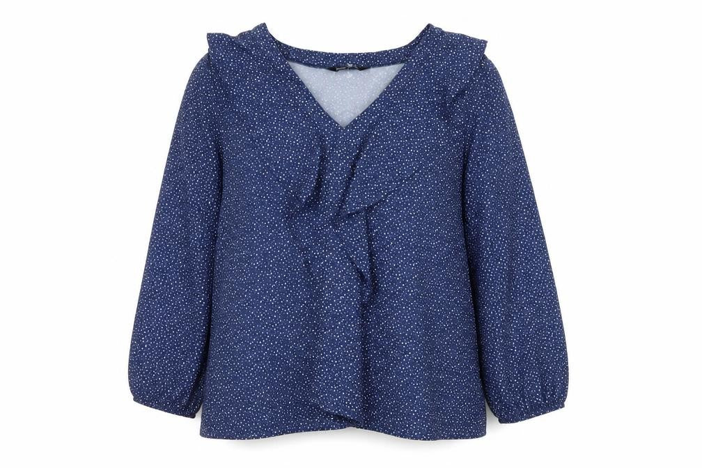 Womens UK Size 14 Kaleidoscope Blue Basic Blouse