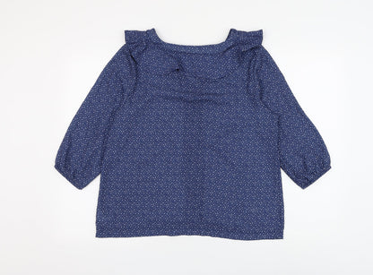 Womens UK Size 14 Kaleidoscope Blue Basic Blouse