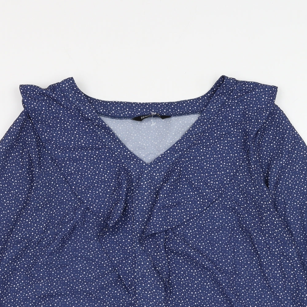Womens UK Size 14 Kaleidoscope Blue Basic Blouse
