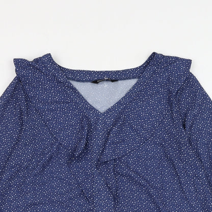 Womens UK Size 14 Kaleidoscope Blue Basic Blouse