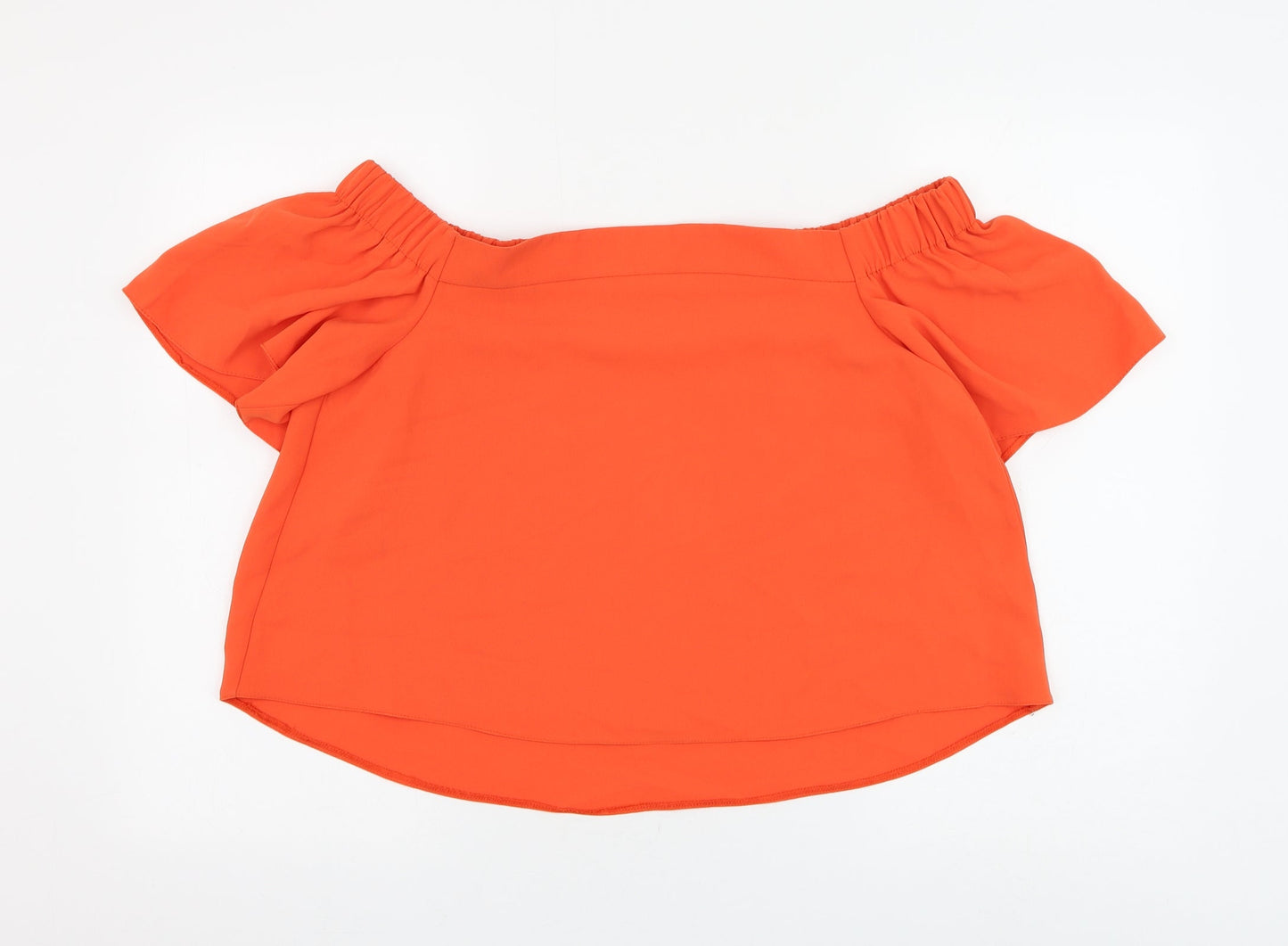 Womens UK Size 14 Topshop Orange Basic Blouse