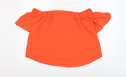 Womens UK Size 14 Topshop Orange Basic Blouse