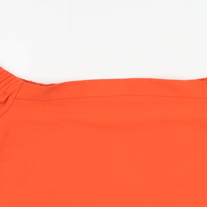 Womens UK Size 14 Topshop Orange Basic Blouse