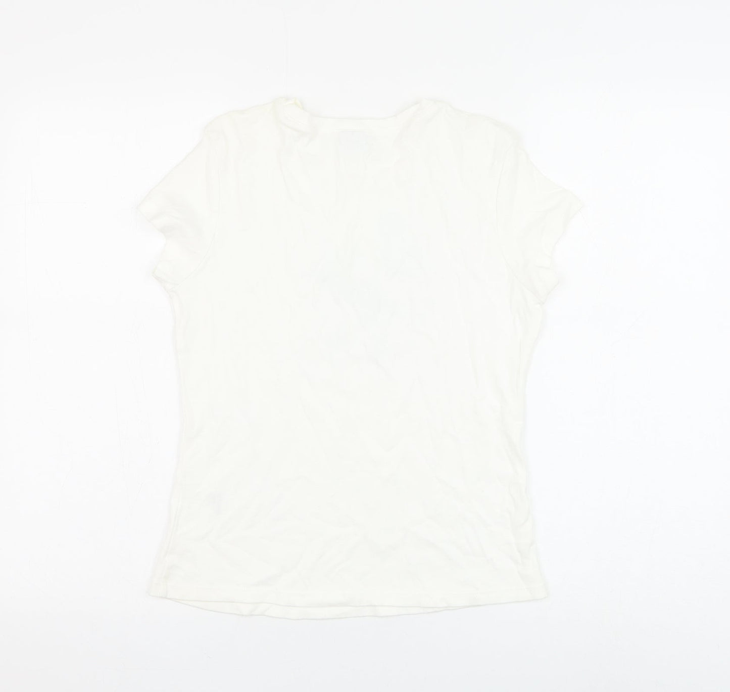 Womens UK Size 14 Marks and Spencer White Basic T-Shirt