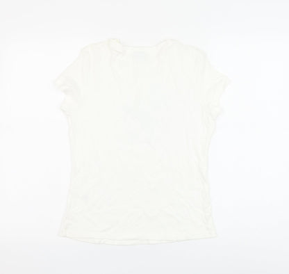 Womens UK Size 14 Marks and Spencer White Basic T-Shirt