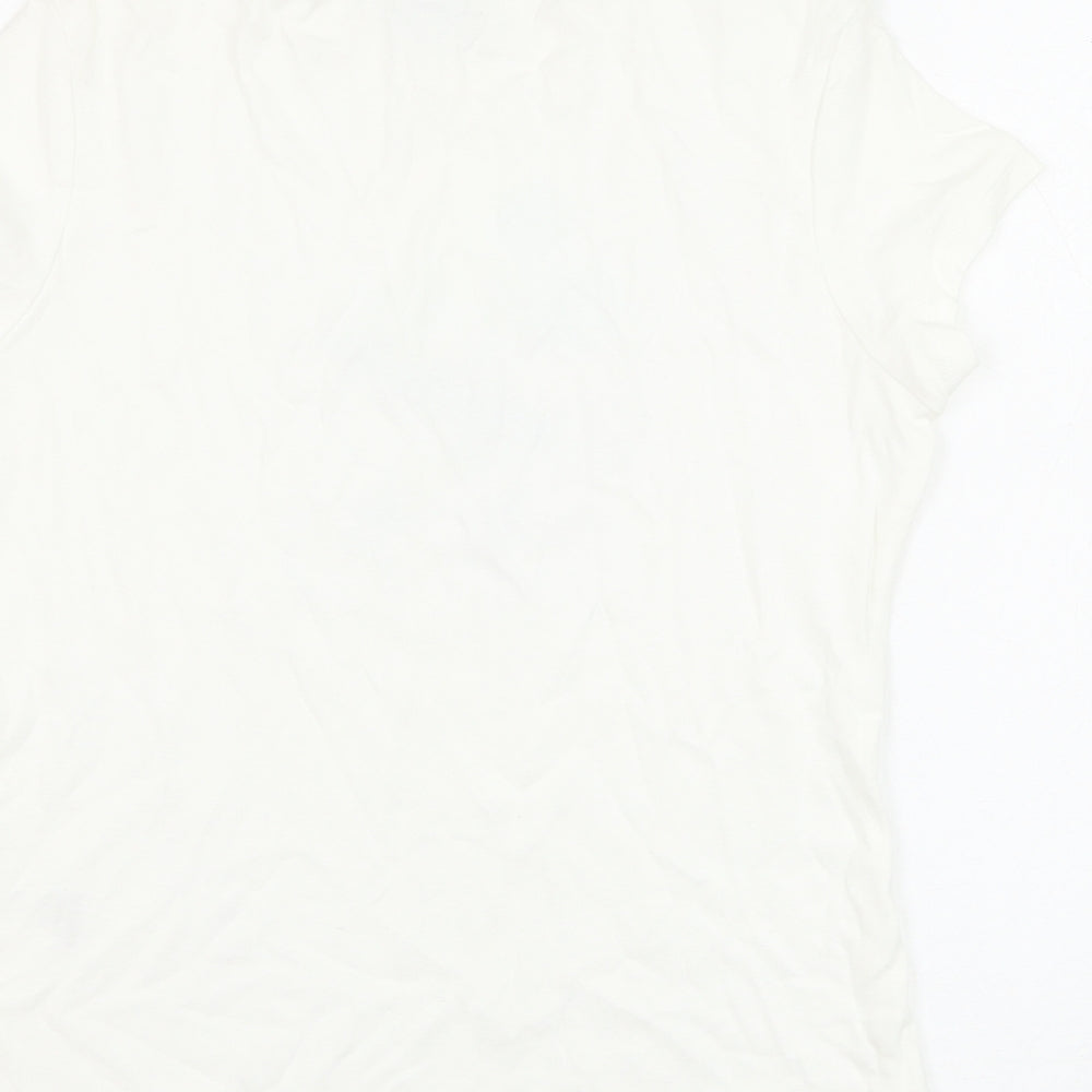 Womens UK Size 14 Marks and Spencer White Basic T-Shirt