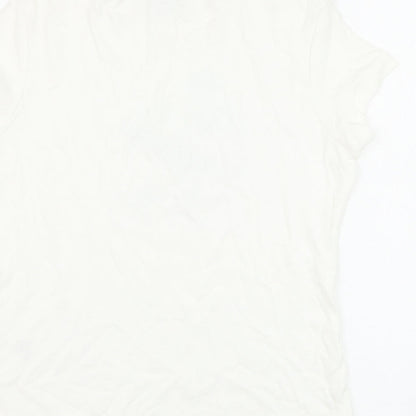 Womens UK Size 14 Marks and Spencer White Basic T-Shirt