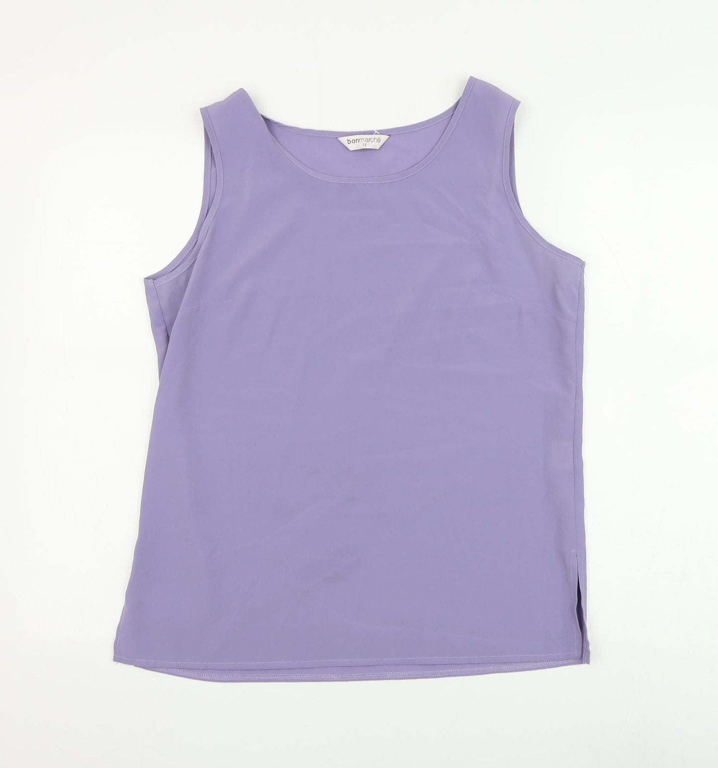 Bonmarché Womens Purple Polyester Camisole Blouse Size 12 Round Neck