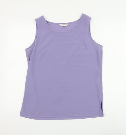 Bonmarché Womens Purple Polyester Camisole Blouse Size 12 Round Neck