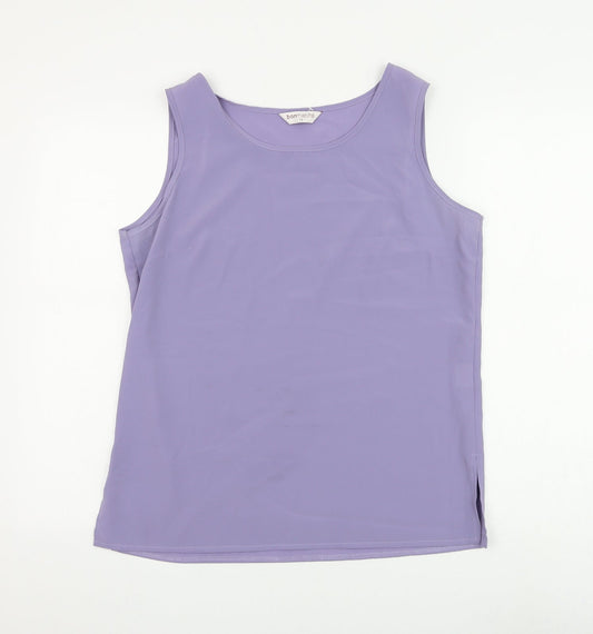 Bonmarché Womens Purple Polyester Camisole Blouse Size 12 Round Neck