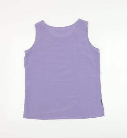 Bonmarché Womens Purple Polyester Camisole Blouse Size 12 Round Neck
