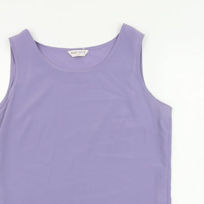Bonmarché Womens Purple Polyester Camisole Blouse Size 12 Round Neck