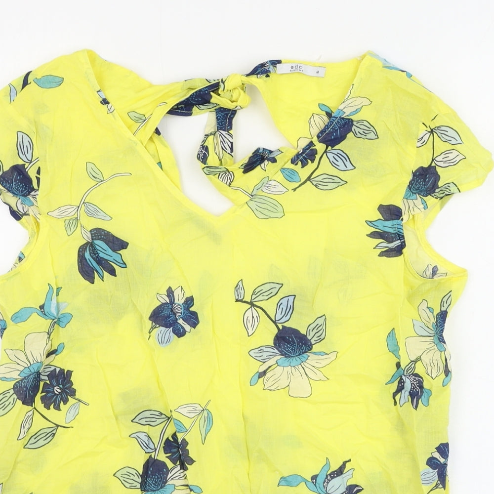 Womens UK Size M EDC Yellow Basic Blouse
