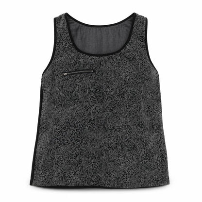 Clements Ribeiro Womens Black Geometric Polyester Camisole Tank Size M Round Neck