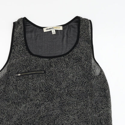 Clements Ribeiro Womens Black Geometric Polyester Camisole Tank Size M Round Neck