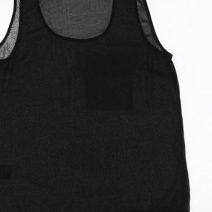 Clements Ribeiro Womens Black Geometric Polyester Camisole Tank Size M Round Neck