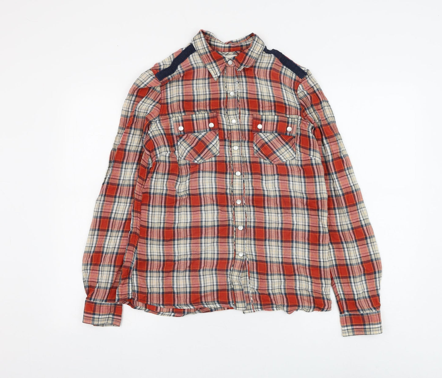 Womens UK Size 10 Marks and Spencer Red Basic Button-Up