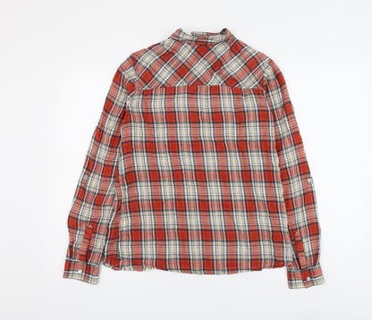 Womens UK Size 10 Marks and Spencer Red Basic Button-Up