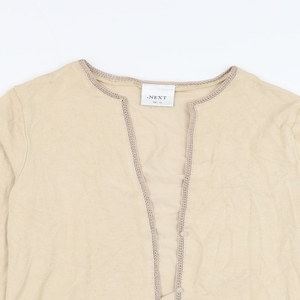 Womens UK Size 12 NEXT Beige Cardigan Jumper