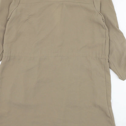 Primark Womens Brown Jacket Blazer Size 4 Tie