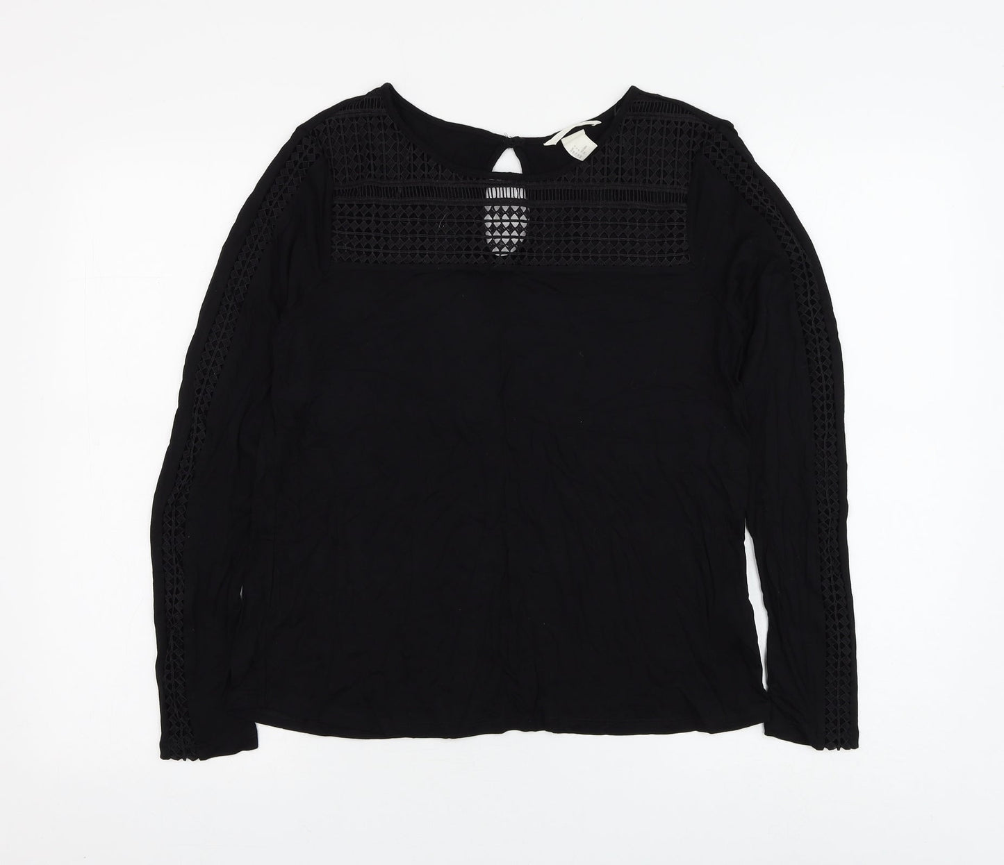 Womens UK Size S H&M Black Basic Blouse
