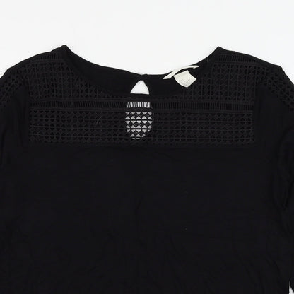 Womens UK Size S H&M Black Basic Blouse