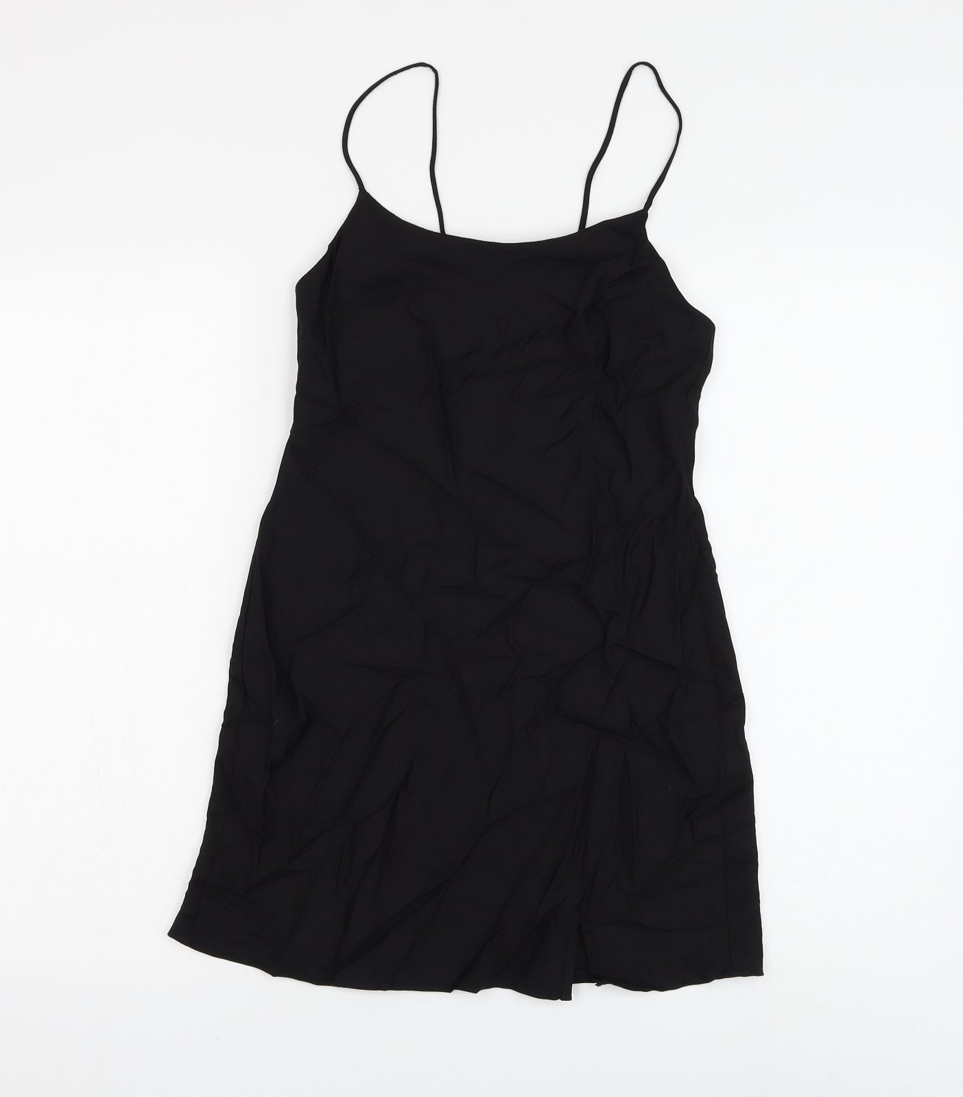 ASOS Womens Black Viscose Mini Size 8 Square Neck Pullover