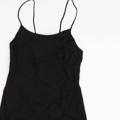 ASOS Womens Black Viscose Mini Size 8 Square Neck Pullover