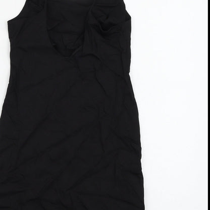 ASOS Womens Black Viscose Mini Size 8 Square Neck Pullover