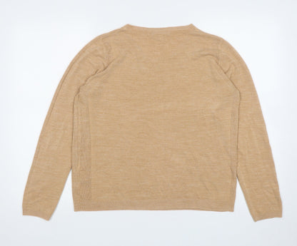 Womens UK Size 16 Marks and Spencer Beige Pullover Jumper